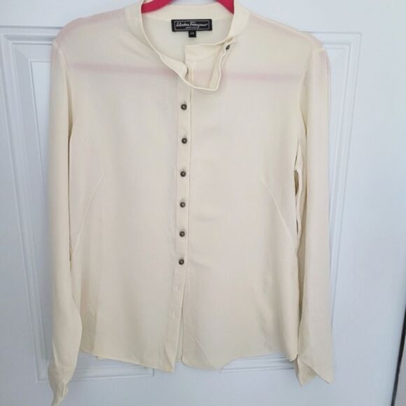 Salvatore Ferragamo button-down blouse size 44/Medium - Picture 2 of 16